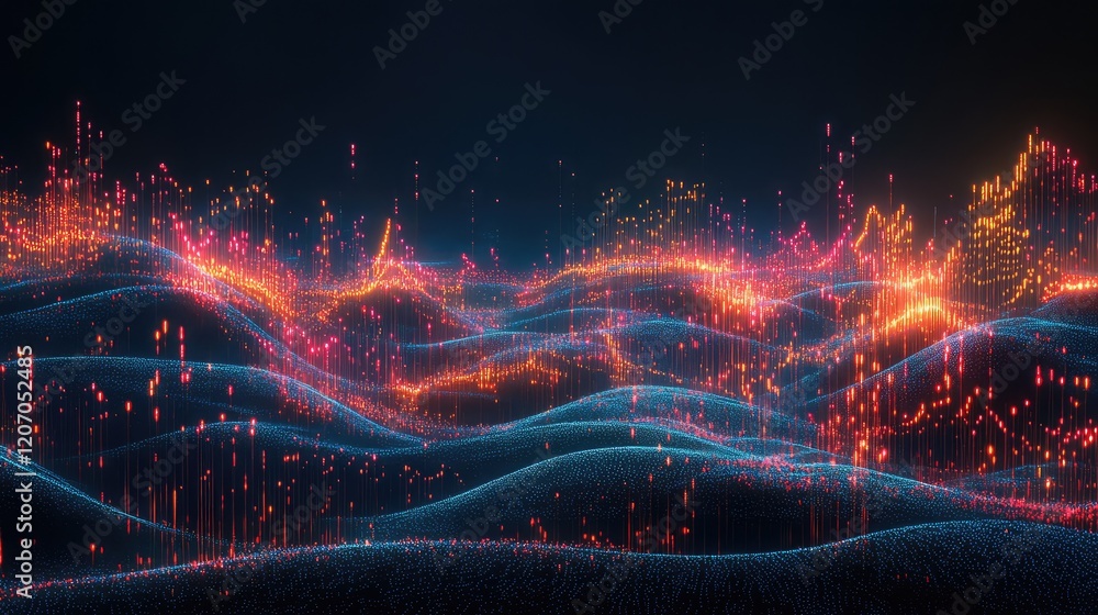 Poster a conceptual image of glowing stock data with financial graphs and upward trends, symbolizing the po
