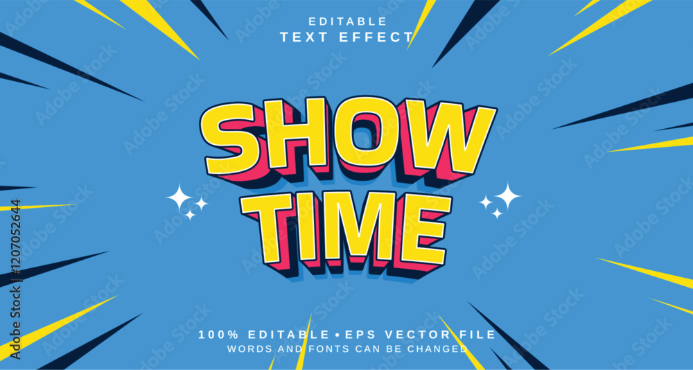 Poster editable text style effect - show time text style theme.