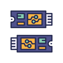 ssd drive icon. vector filled color icon for your website, mobile, presentation, and logo design.