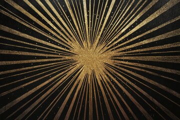 Obraz premium Golden rays burst from a central point, creating a radiant and luxurious effect on a transparent background.