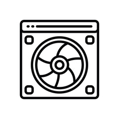 computer fan icon. vector line icon for your website, mobile, presentation, and logo design.