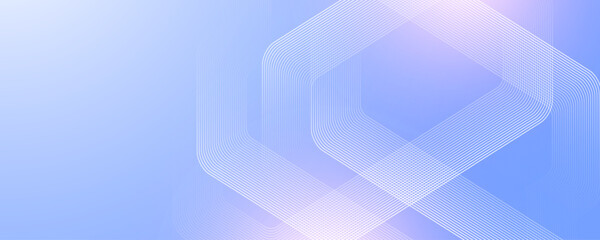 Digital futuristic technology concept with hexagons. Digital hexagonal blue abstract background. Geometric stripe line art design for poster, brochure, cover, banner, website, header