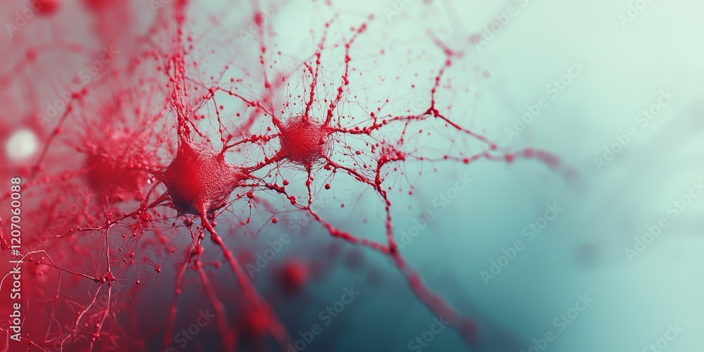Poster Microscopic view of interconnected neurons.