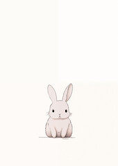 Obraz premium Easter post card, pen drawing, simple, cute, minimalism, bunny