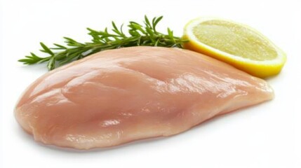Raw chicken breast isolated on a white background with a clipping path.