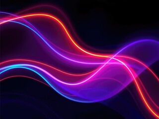 Naklejka premium Abstract background with a wave-like movement of neon colors, glowing colors, electric design