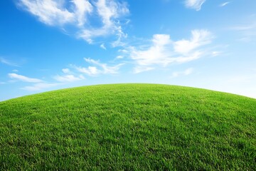 Fototapeta premium Serene Green Hill Under a Vast Blue Sky