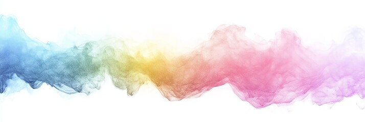 Fototapeta premium Abstract colorful smoke wave isolated on white background.