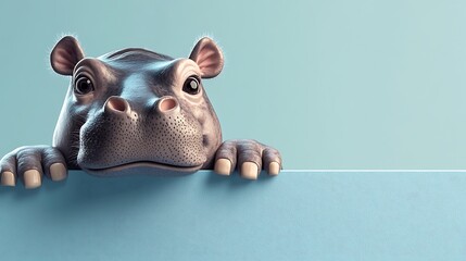 Hippopotamus hippo cute and baby banner wildlife banner background- hippo day world wildife