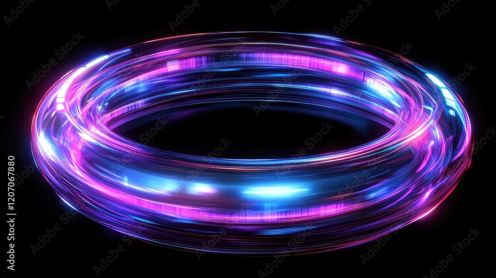 Poster futuristic glowing holographic interface visualizing the transformation of text into vibrant images 