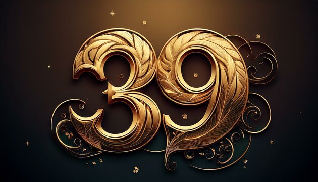 Number 39 gold. Generated image