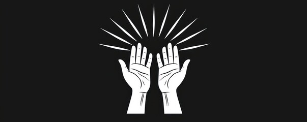 Hands reaching for light abstract concept digital art dark background elevated view inspiration and hope