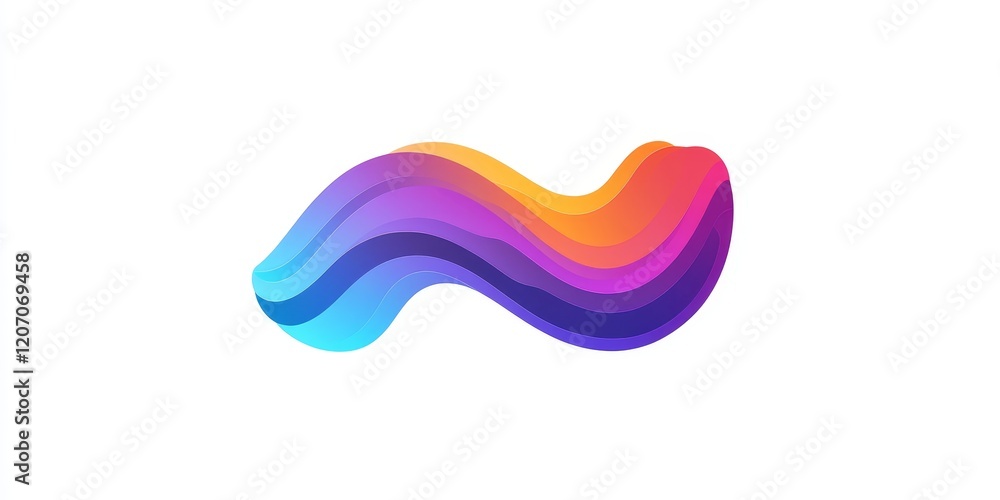 Aufkleber Abstract colorful wave design element.