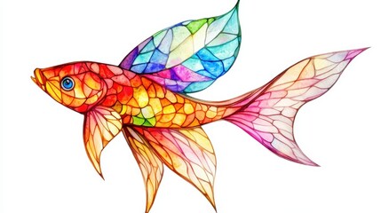 A colorful fish with a blue eye