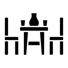 Fototapeta premium Dinner table Icon