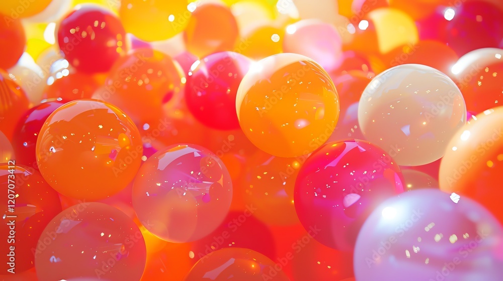 Poster 3d rendering. beautiful glossy spheres. abstract background.