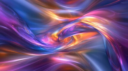 Naklejka premium Vibrant AI abstract background with swirling data streams and glowing particles, giving a sense of futuristic technology
