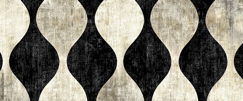 Poster abstract black and beige teardrop pattern background.