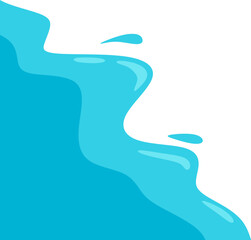 Wavy Water Splash Corner Vector