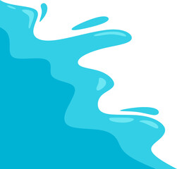 Wavy Water Splash Corner Vector