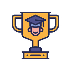 trophy filled color icon. vector icon for your website, mobile, presentation, and logo design.
