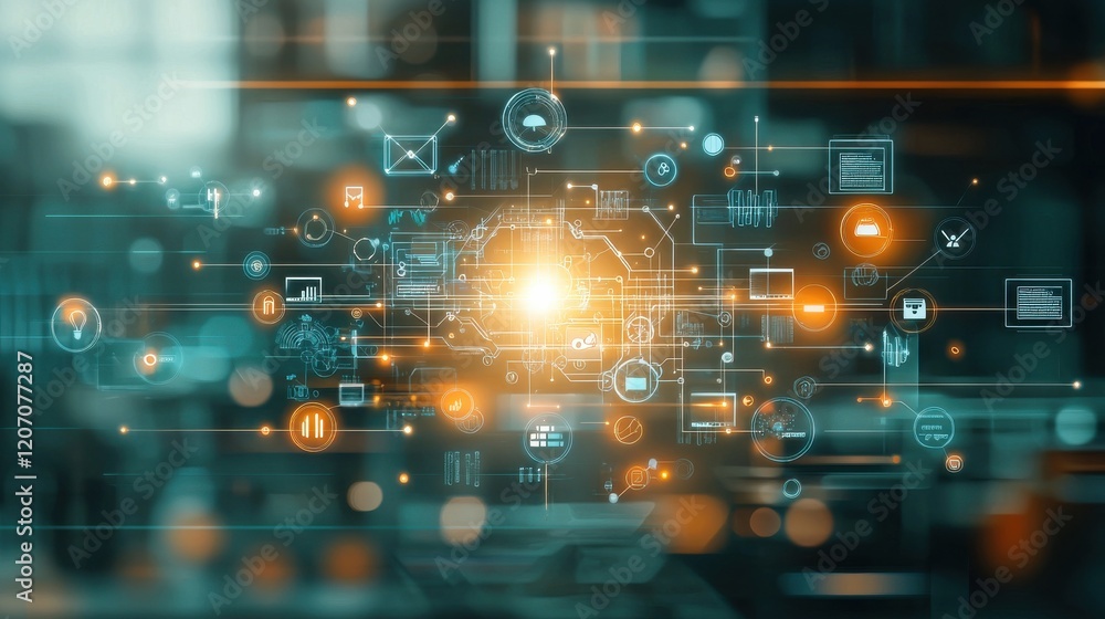 Aufkleber global collaboration visualization event digital workspace graphic content futuristic environment ab
