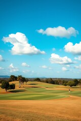 Green grass and on a golf field