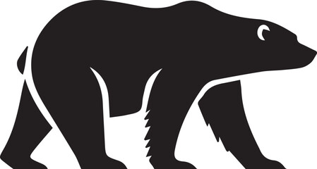 Bear vector in black and white