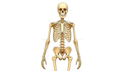 Human Skeleton Anatomy Diagram for Study and Reference
