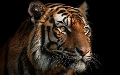 Obraz premium Close-up Portrait of a Majestic Tiger