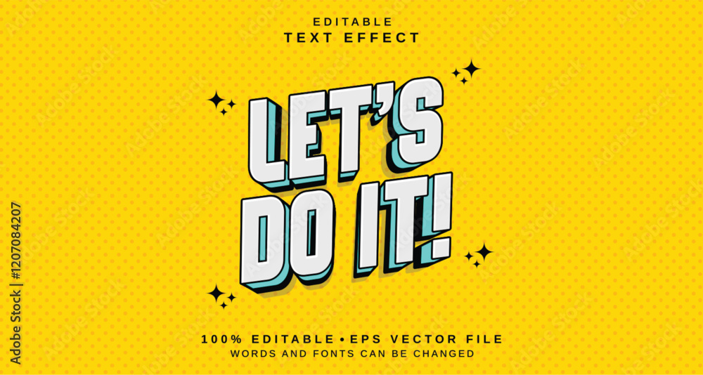 Poster editable text style effect - let's do it text style theme.