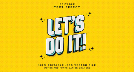 Editable text style effect - Let's Do It text style theme.