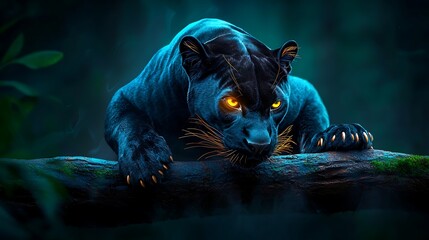 Black panther night jungle stealth predator wildlife