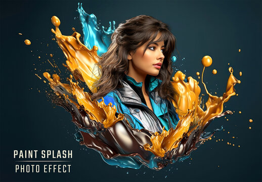 Paint Splash Photo Effect Mockup