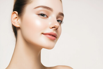 Beautiful skin woman face, healthy beauty skincare and cosmetics for adverstising. Generative Ai.
