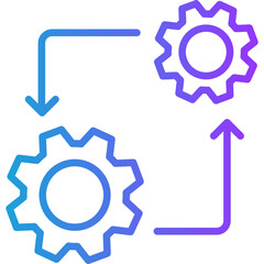 Replacement Gear line gradient icon
