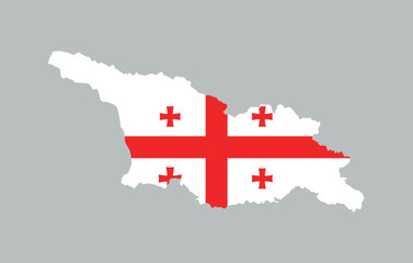 Georgia Map vector icon. Map of Georgia in Flag colors.
