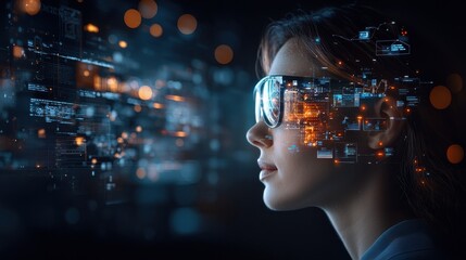 Digital innovation event showcasing a diverse team utilizing gigapixel enhancements in a futuristic workspace environment focused on technology