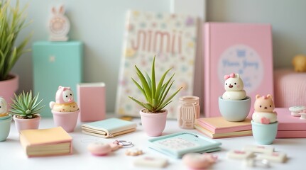 Decorative toys, pendants on a pink background