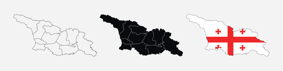 Georgia Map vector icon. Map of Georgia various styles.