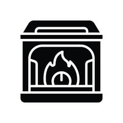 fireplace solid icon. vector icon for your website, mobile, presentation, and logo design.