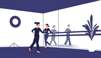 Modern Dance Class Barre Exercises Studio Workout