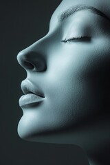 Obraz premium Elegant Profile of a Sculpted Face with Soft Lighting and Texture