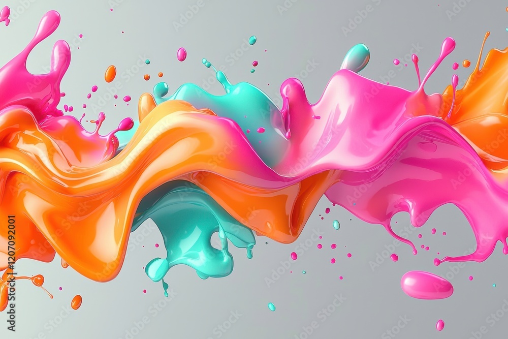 Poster energetic abstract pattern featuring vibrant colors and fluid shapes creating a sense of movement an