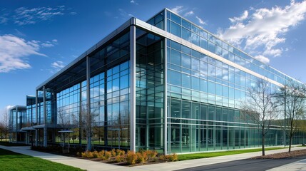 A sleek glass office building symbolizing enterprise-level design. stock photo --ar 16:9 --style raw --v 6 Job ID: 71049cb7-759a-4d0f-99d9-dfab2f3a45eb
