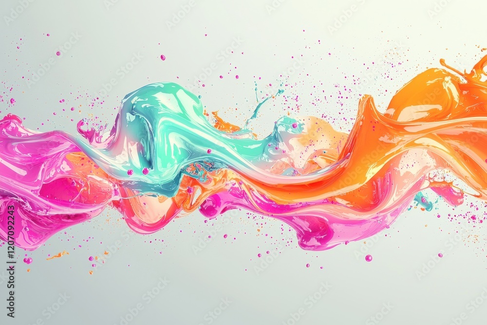 Poster energetic abstract pattern showcasing vibrant colors flowing and blending in a dynamic composition