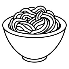 Elegant Noodles Vector Sketch