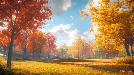 A path with yellow leaves on it