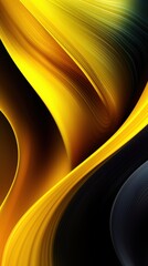 Abstract Golden Swirls: A Symphony of Yellow and Black Curves