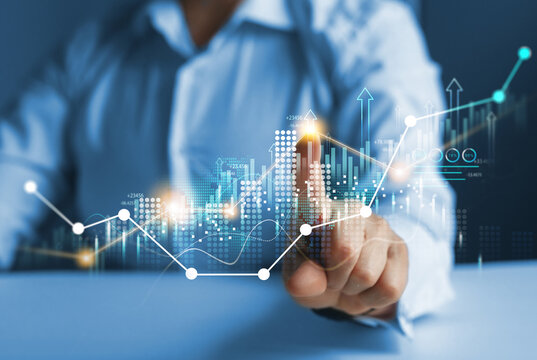 Successful business, growth strategy and achieving goals with the rising arrow. Business strategy development and growing growth plan.Growth graph of business.